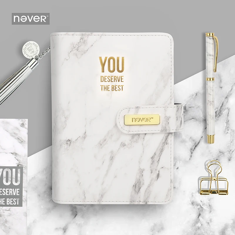 Never Marble Series PU Leather Cover Binder Notebook Diary Agenda A6 Planner Organizer Office & School Supplies Gift Stationery