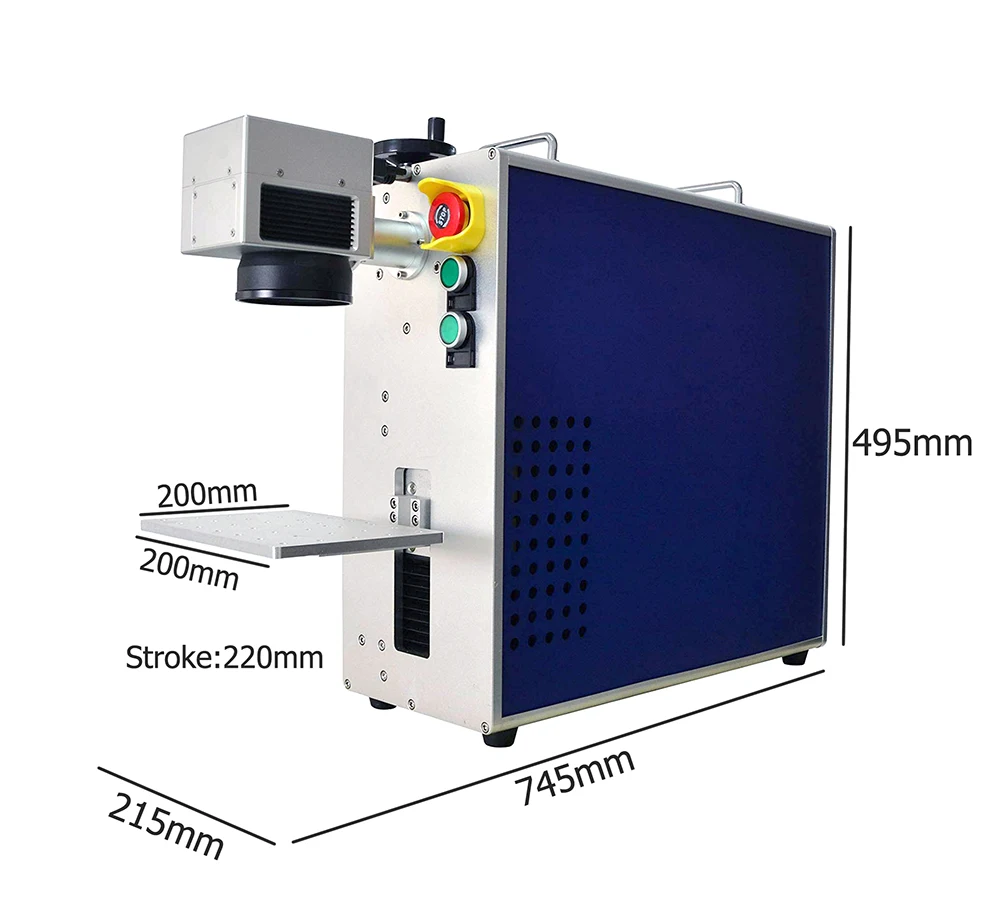 3 20W 30W Fiber Laser Marking Machine Laser Marker with Lifting Worktable Engraving Machine Engraver For Metal and Plastic
