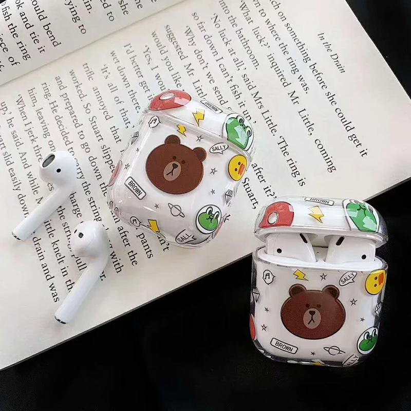 Cartoon Bear Earphone Case for Airpods 1 Cover Protective Earbuds Skin for Airpods 2 Cases Cute Pattern Carrying Bag for Airpods (1)