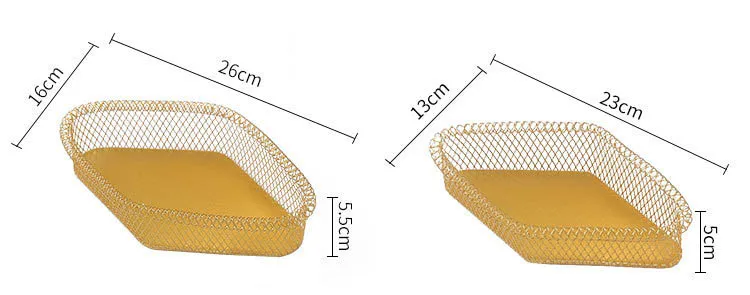 Baffect, простая металлическая железная корзина для хранения, геометрическая форма, контейнер для хранения фруктов, еды, золотой, скандинавский Органайзер, домашний декор