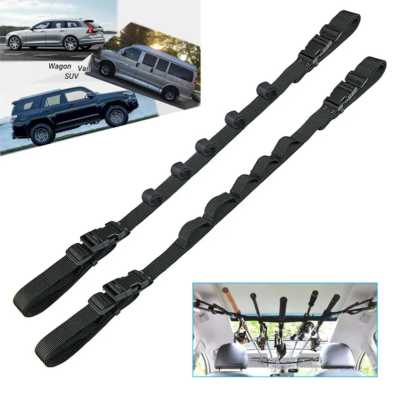 

1 Pair Fishing Rod Saver Vehicle Rod Carrier Band Rod Holder Belt Strap