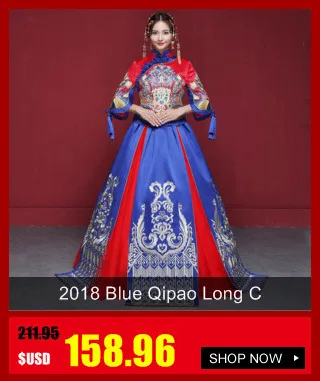 Модные Ретро плиссированные Cheongsam Длинные платья Chinoise невесты женитьба Qi Pao женское китайское свадебное платье Дракон Мантия с