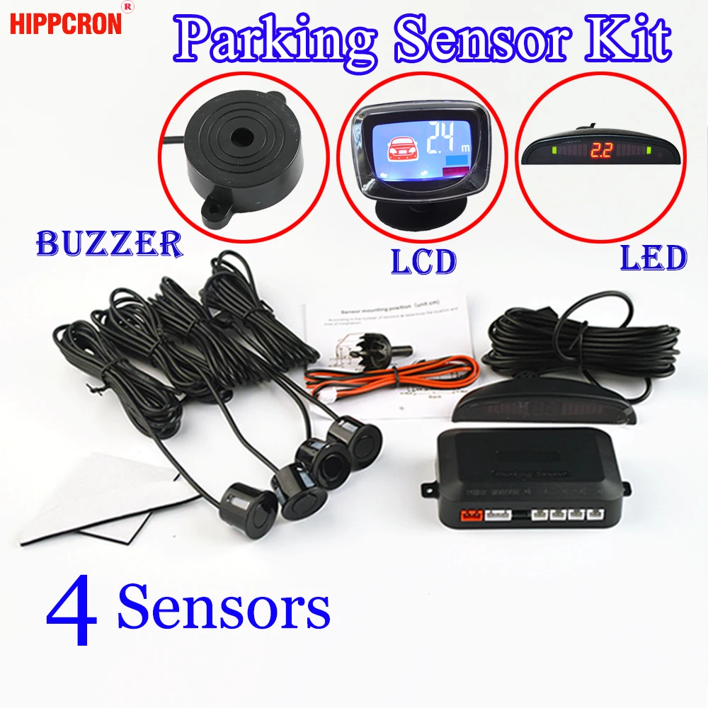 

Car Parking Sensor Kit Buzzer / LED / LCD Display 4 Sensors 22mm Backlight Backup Radar Monitor System 12V 8 Colors
