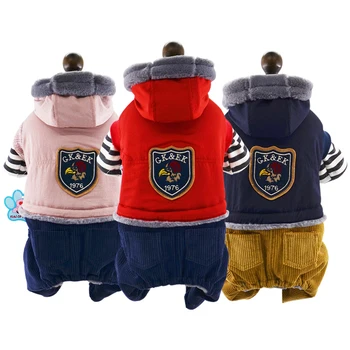 

Warm Fleece Pet Dog Outfit Winter Coat Teddy Pet Jumpsuit Overalls for Small Dogs Puppy Clothing XS S M L XL