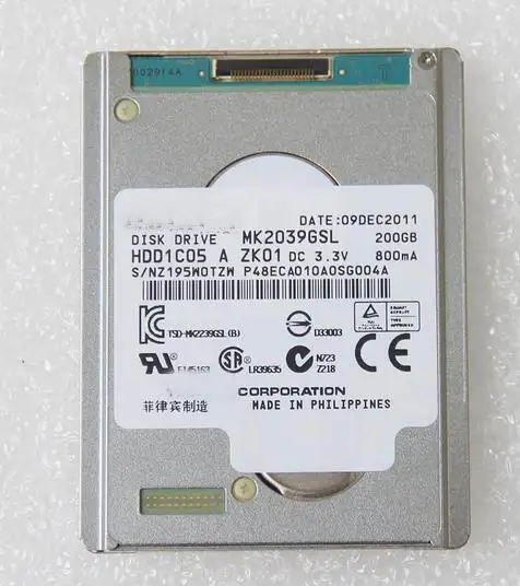 

NEW 1.8inch SATA LIF 200GB Hard Drive MK2039GSL FOR Handycam HDR-XR160E air a1304 mc 233 Replace MK1639GSL HS12UHE