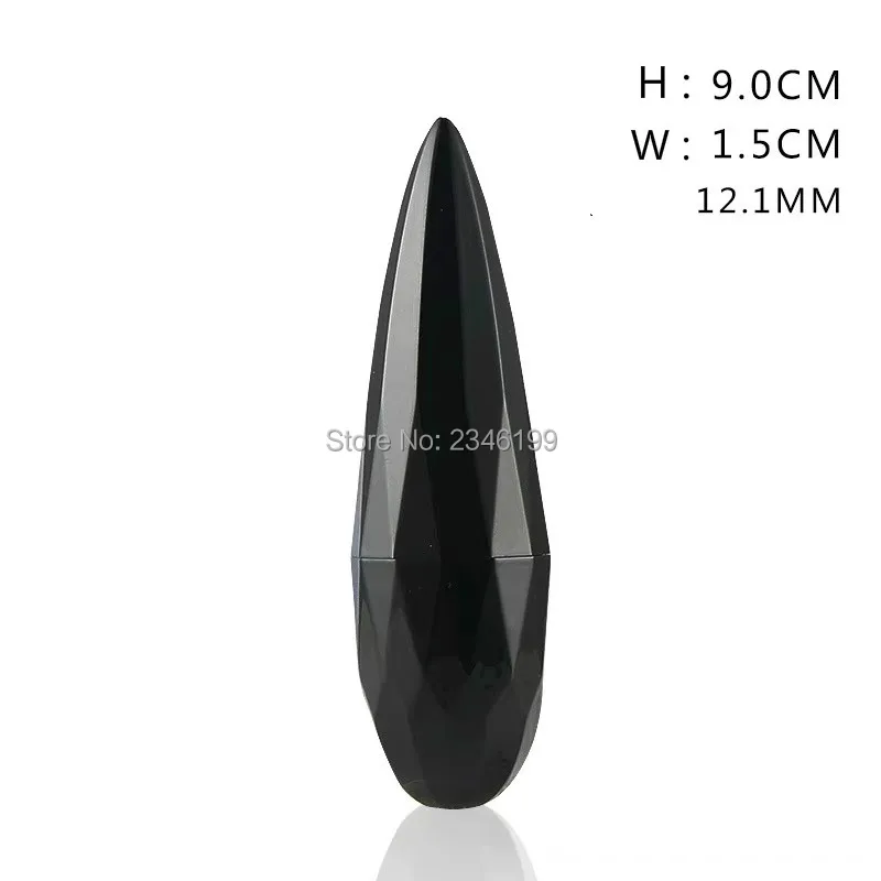 Empty Lipstick Tube 12.1mm Water Drop Shape Lip Balm Tube Black Lipstick Container Lip Balm Packaging Cosmetic Container