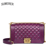 SUWERER Women Genuine Leather bags 2019 New fashion luxury handbags women Embossed Flowers bag women leather shoulder handbags SUWERER Women Genuine Leather bags 2019 New fashion luxury handbags women Embossed Flowers bag women leather shoulder handbags