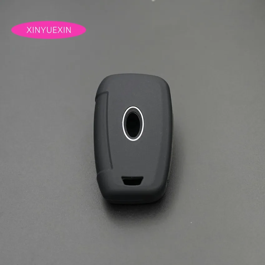 Xinyuexin чехол для ключей автомобиля силиконовый чехол для Hyundai Elantra Solaris 3 кнопки складной пульт дистанционного ключа