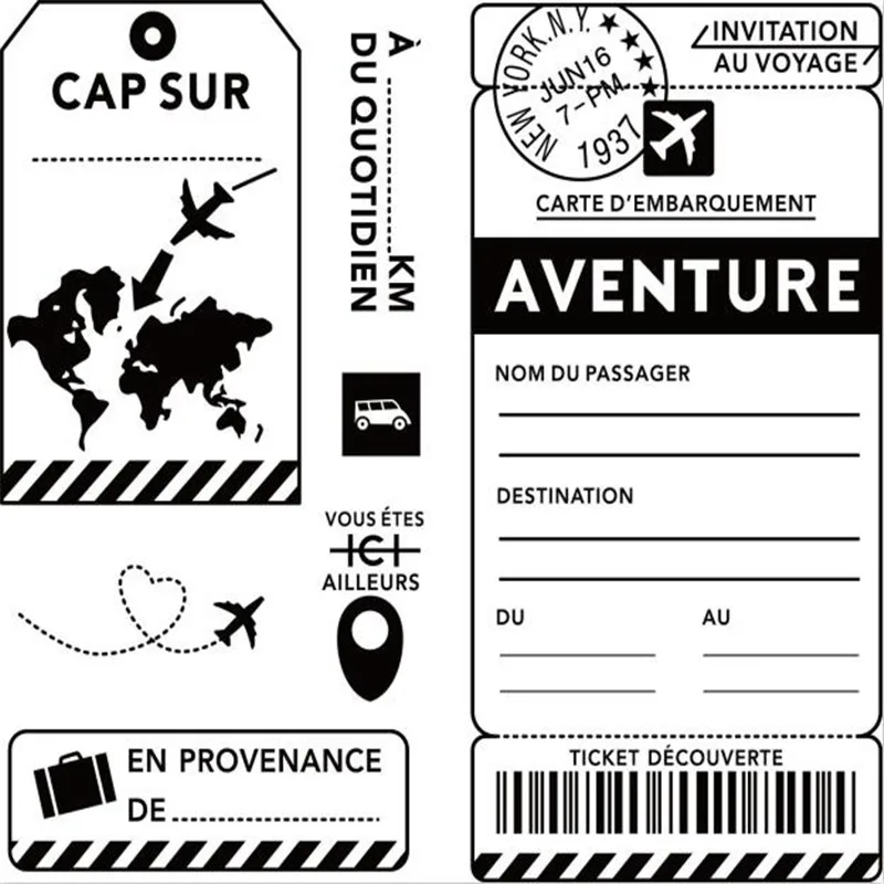 

A boarding pass Stamp for Scrapbooking Transparent Silicone Rubber DIY Photo Album Decor