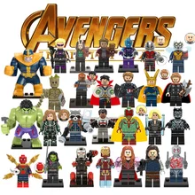 

1pcs Super Hero Figures Legoings Avengers Captain Marvel Ant Man Wasp Spiderman Black Panther Building Blocks Toys For Children