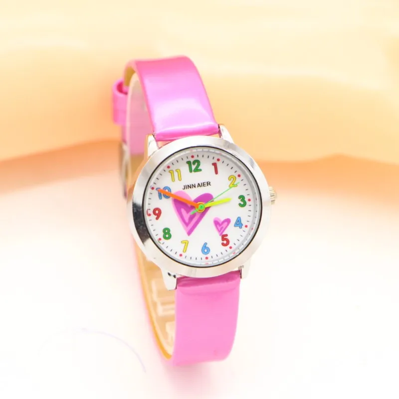 New Arrival Fashion Heart Creative Children Student Girls Kids Watch Casual Quartz Lady Wristwatch Relojes Montres Kol Saati 2