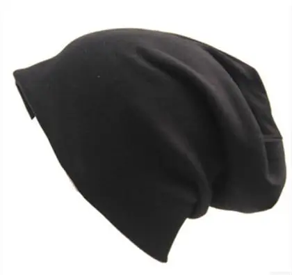 Зимние шапки, осенние шапки, 20 цветов, Женская Шапка-бини, Женская хлопковая однотонная высококачественная повседневная многофункциональная шапка Skullies - Цвет: M028 Black