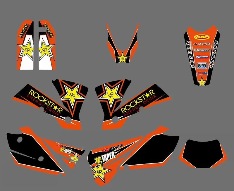 

new style 0430 Star TEAM GRAPHICS & BACKGROUNDS DECALS Sticker For KTM EXC 125/200/250/300/400/450/525 2004