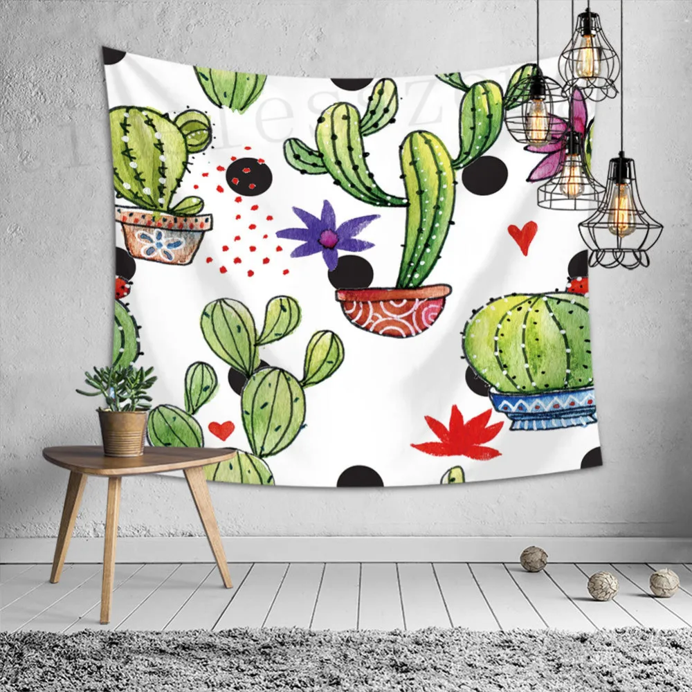 Cactus tapestry wall hanging home decor printing tablecloth bed sheet beach towel for party wedding decoration background