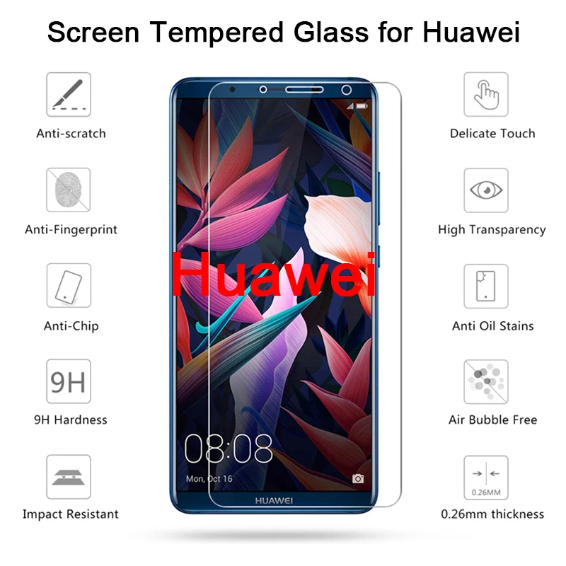Закаленное стекло для huawei Y9, защитная пленка для экрана, жесткая пленка для телефона huawei Y6 Prime Y7 Pro Y5 Lite Y3, защитное стекло
