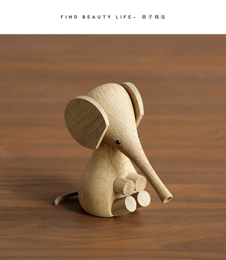 Скандинавские Слоны из цельного дерева, предметы домашнего обихода, Европейский датский кукольный слон из белого дуба, бук, креативные изделия из дерева