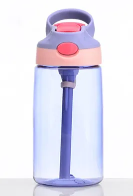 5 цветов 500 мл детская бутылка для воды с соломинкой пластиковые бутылки для воды для детские бутылочки BPA Спортивная бутылка школьная посуда для напитков - Цвет: 4