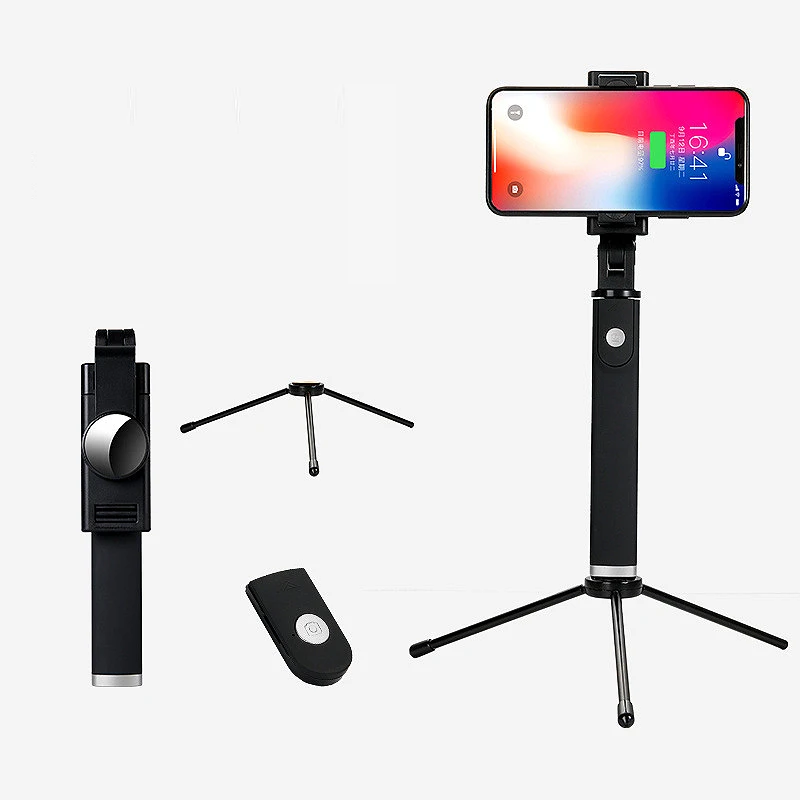 K09 versatile Bluetooth Selfie Stick One-piece folding large rearview mirror 360 Rotating mini Portable Selfie Stick Mobile Live