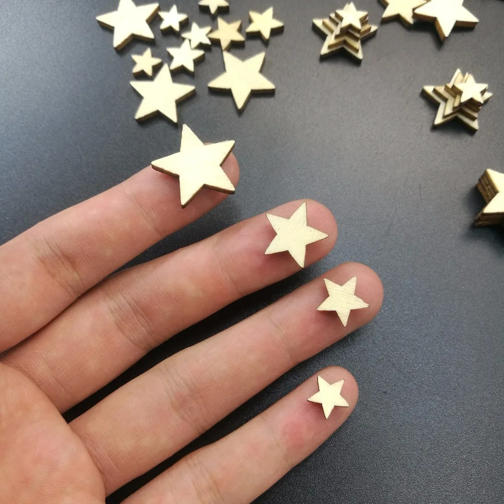 Деревянные Звездные украшения DIY художественный декор для скрапбукинга свадьбы