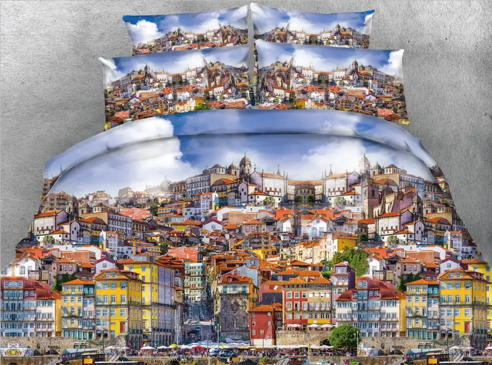 3d City Bedding Sets Quilt Duvet Cover Bed In A Bag Sheet Linen
