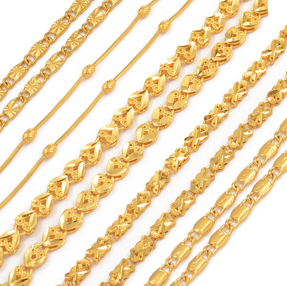 Anniyo цвета золота Колье цепи для Для женщин девочек Дубай Африка вечерние украшения в арабском, эфиопском стиле Бусы Jewellery Подарки #066304