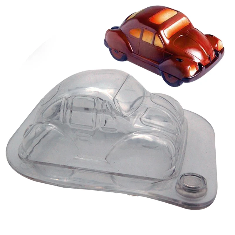3D Chocolate Mold Plastic Handmade Mini Old Car Polycarbonate Mould Auto Car Vehicle DIY