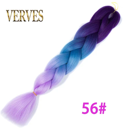 VERVES, 10 шт./партия, Омбре, косички волос, огромные косички, 24 дюйма, синтетическое волокно, вязанная косичка, волосы для наращивания, коричневый, розовый, синий - Цвет: M1b/бургунди