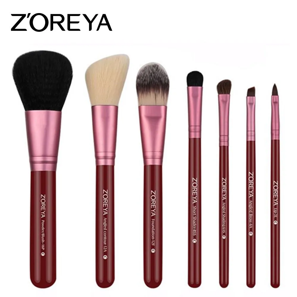

ZOREYA 7pcs Makeup Brushes Set Portable Powder Blush Foundation Eyebrow Make Up Brush Cosmetic Tool For Beauty Women Top Quality