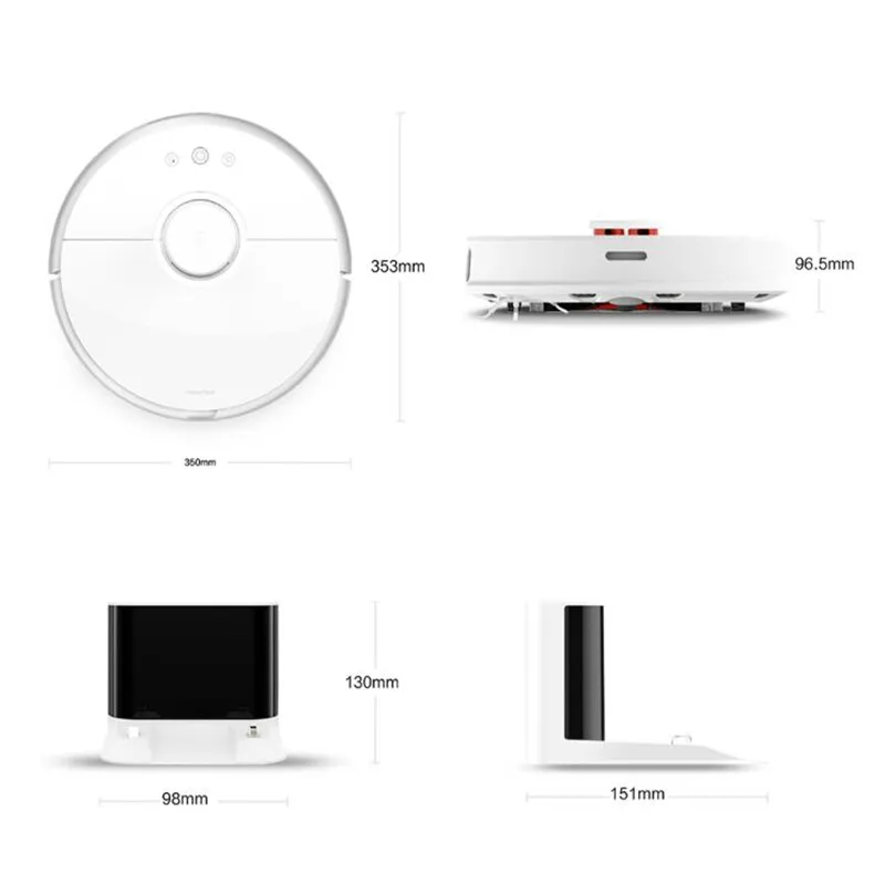 Roborock S50 Mi робот-пылесос 2 умная Очистка для дома и офиса автоматическая чистка влажной уборки приложение управление черный S55