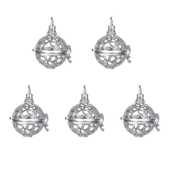 

5pcs Essential Oil Pendant Aromatherapy Essential Oil Diffuser Necklace Pendant Hollow Locket