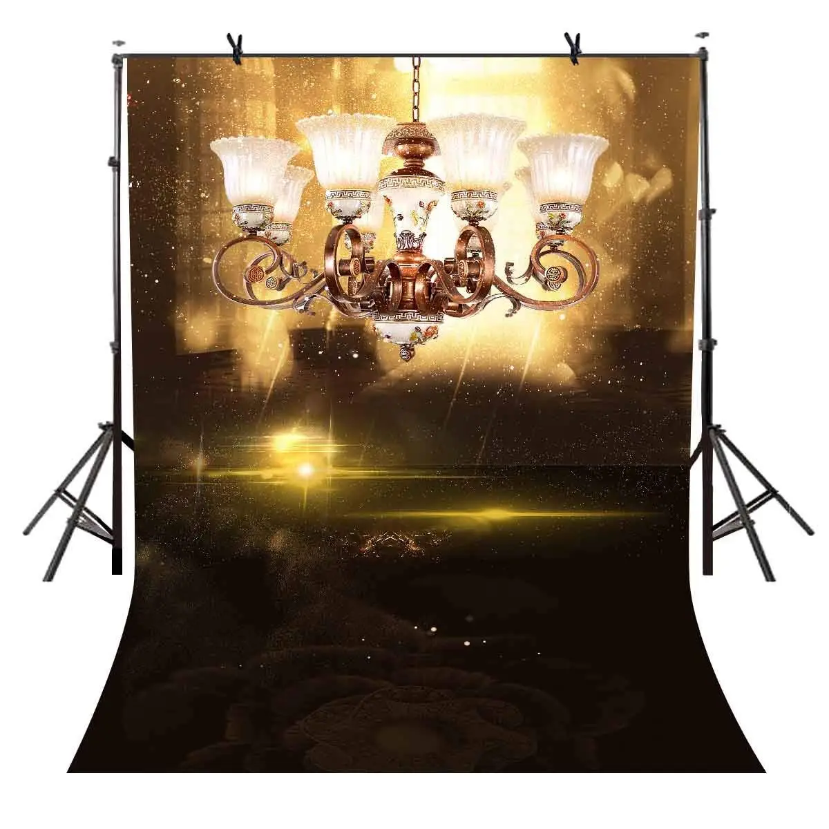 

5x7ft Luxury Chandelier Backdrop Dimly-toned Luxury Chandelier Photography Background and Studio Photography Backdrop Props