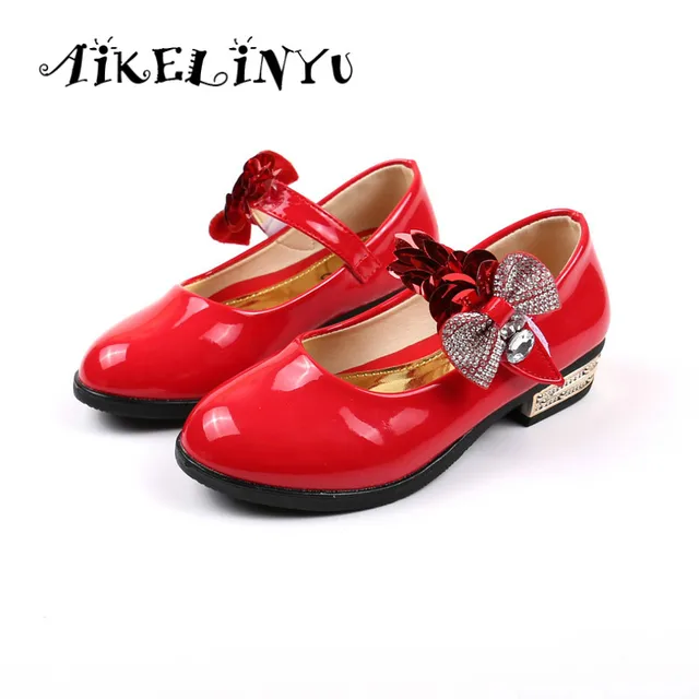 AIKELINYU 2017 Autumn Girls Princess Leather Kids Shoes AIKELINYU 2017 Autumn Girls Princess Leather Kids Shoes