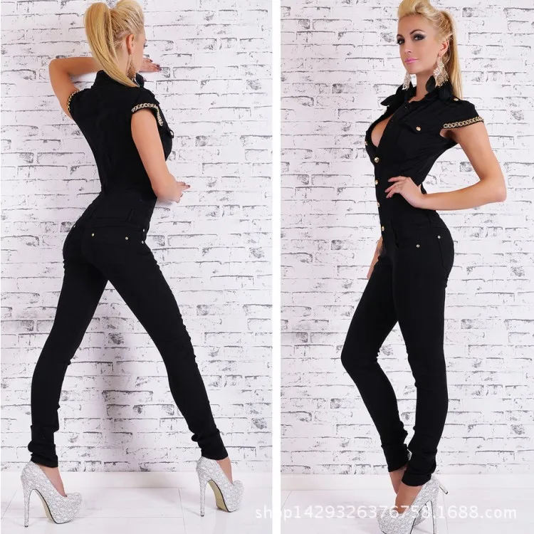 Summer New Female Casual Sexy Jumpsuits Jeans European