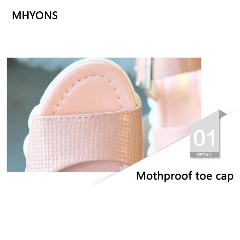 Новинка 2019 сандалии MHYONS для девочек пляжная обувь на плоской подошве Корейская