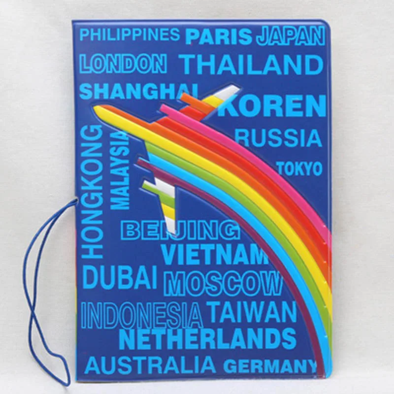 

Travel Accessories Fashion Cool 3D Letter Of Famous City Pass Port Cover Holder High Quality PVC Couverture Passeport Card Bag