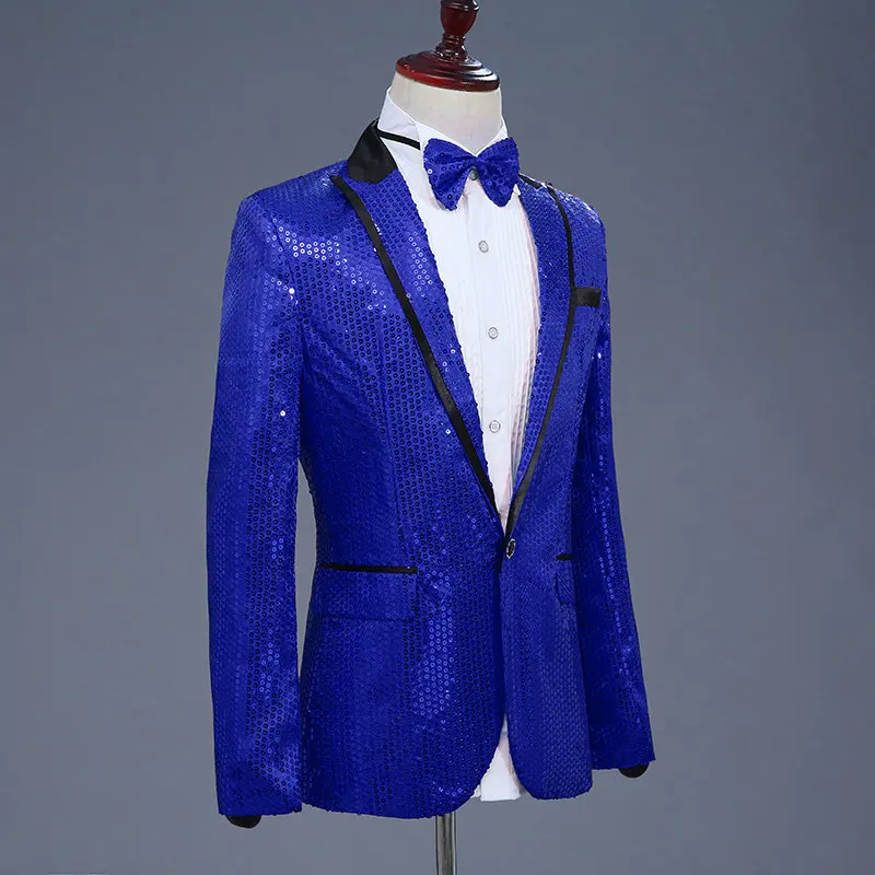 Men blue sequin blazer (7)