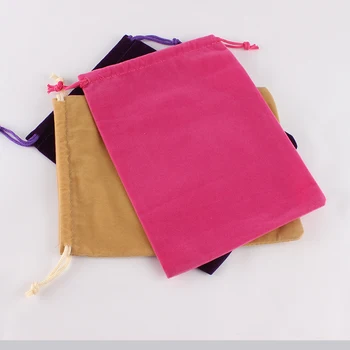 

15*20cm Customized Logo Mixed-Color Printed Velvet Drawstring Pouch Packing Bags