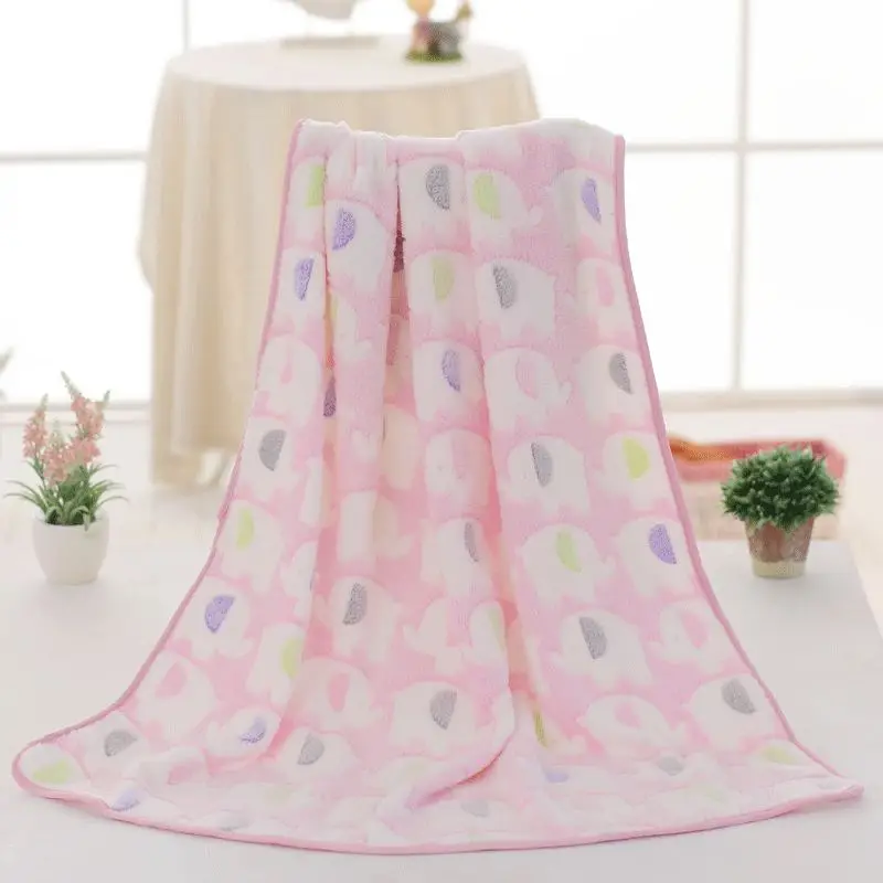 80X100 см розовый синий 3D слон коралловый флис фланелевая мягкая плюшевое детское одеялко задняя крышка сиденья мульти-функция детское одеяло