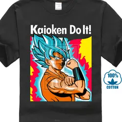 Японский аниме Kaioken Do It мужские топы футболки 2018 Новое поступление Мода комиксов шоу футболка для студентов лучший подарок вечерние