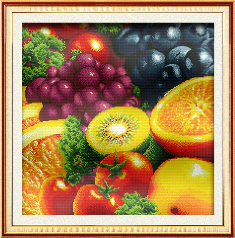 Fruit(2) Patterns Counted Cross Stitch 11CT 14CT Sets Chinese Cross-stitch Kits Embroidery Needlework | Дом и сад