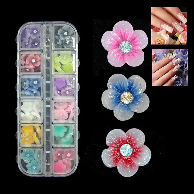 3D Nail Beauty Rhinestones Polymer Clay Tiny Flowers Nail Art DIY