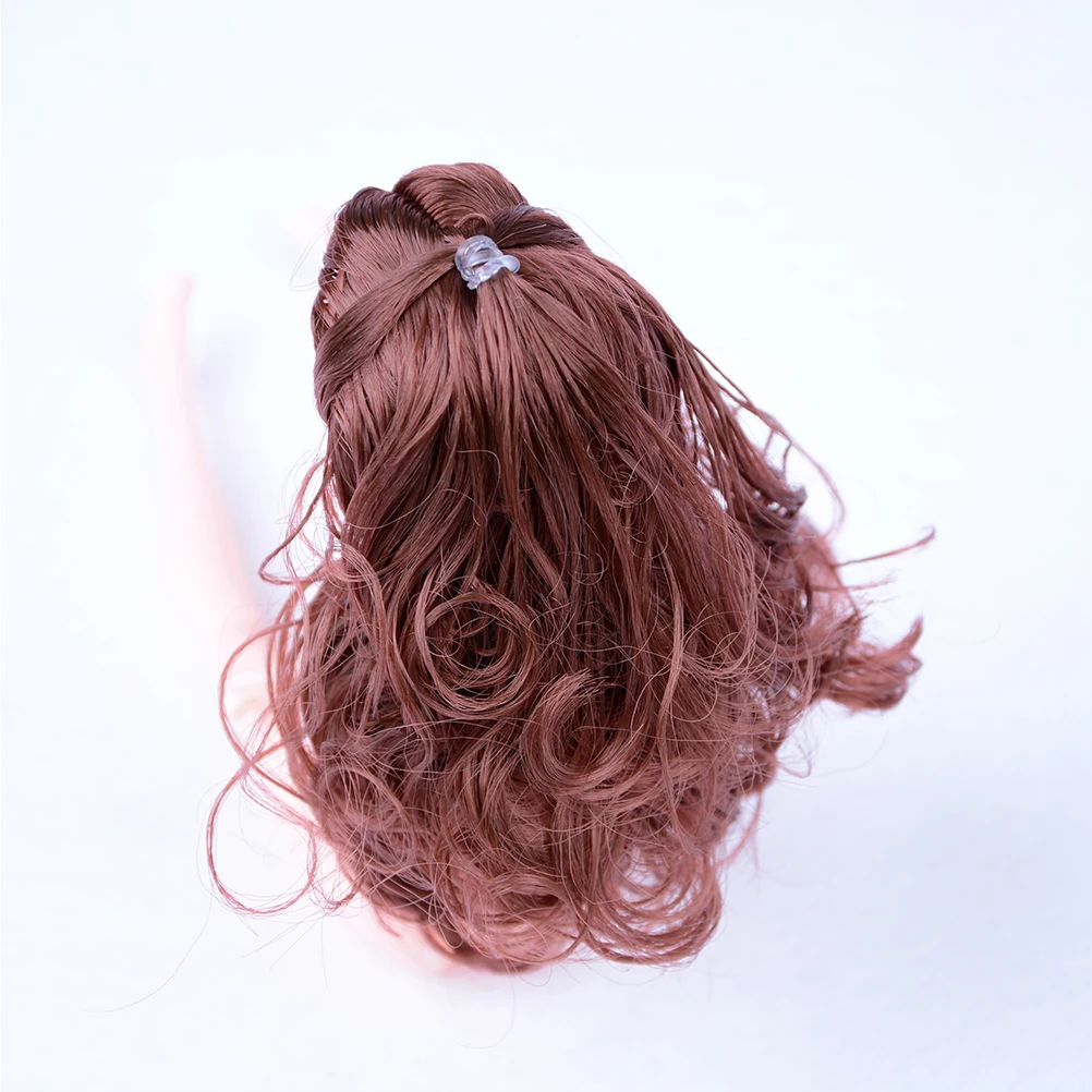 1 шт. Высокое качество детская игрушка голова куклы с черными коричневыми волосами DIY аксессуары для куклы для 1/6 BJD Кукольный дом аксессуары