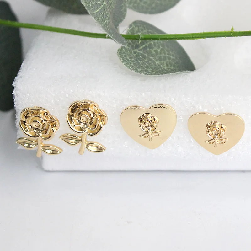Корейский мини золотой цвет розы Искусственный жемчуг в форме сердца клипсовые клипсы на серьги без пирсинга