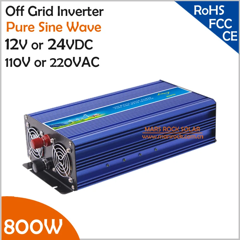 800W Off Grid Inverter Surge Power 1600W 12V/24VDC to 110V/220VAC Pure Sine Wave Single Phase for Solar or Wind System | Обустройство