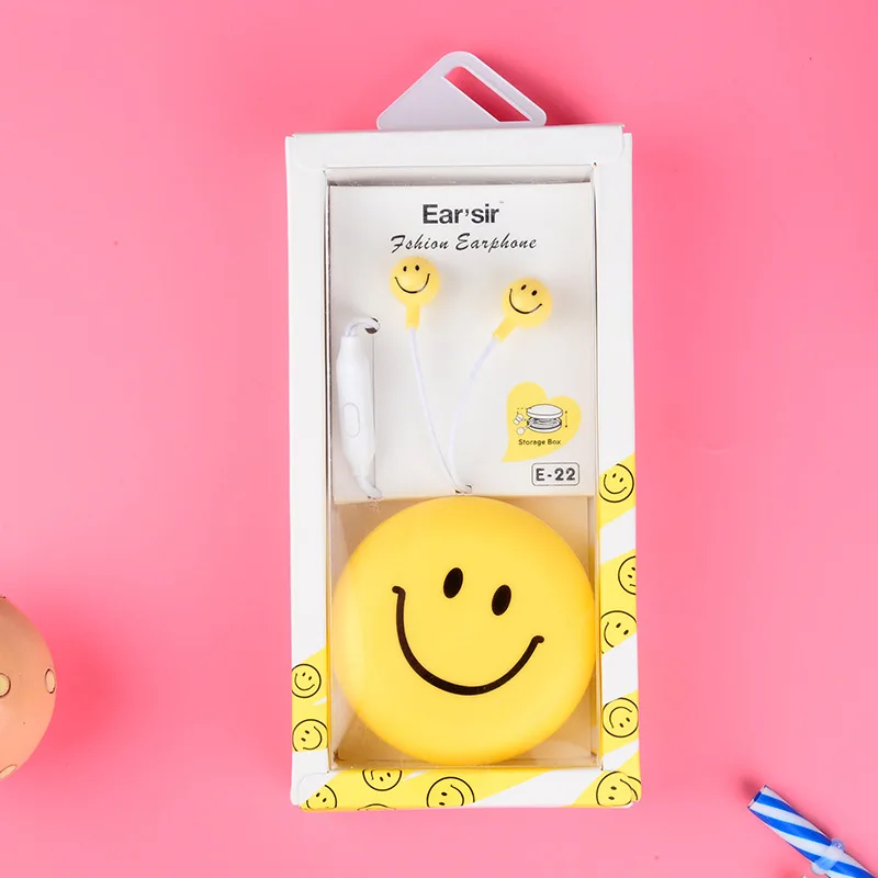 Cute-Cartoon-Smiley-face-Earphone-3-5mm-in-ear-Stereo-with-Mic-Earphones-Case-for-Phone (4)