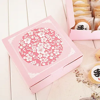 

cherry blossom cake box Bakery Box for Biscuits Cookie mooncake biscuit Packaging paper boxes100piece\lot.