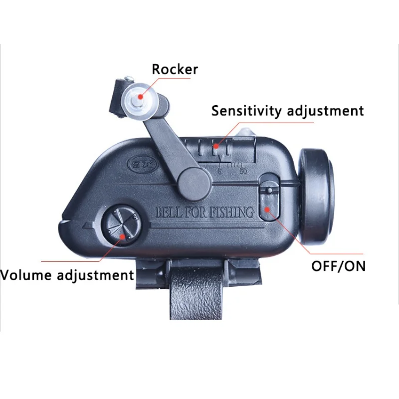Высокочувствительный сигнализатор укуса рыбы, черный, регулируемый объем, удочка, сигнальное устройство, наживка, Alertor ABS пластик, сигнализация для рыбы