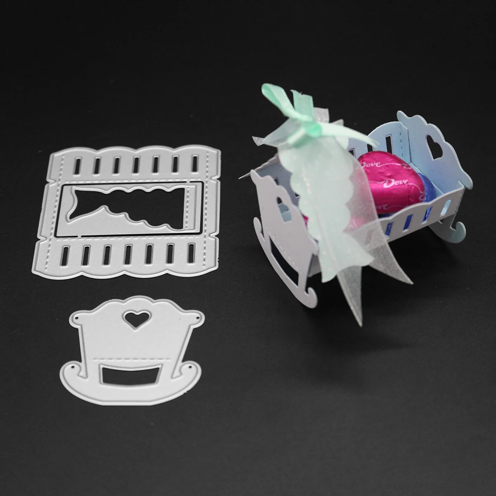 Exquisite Bed baby cradle For Wedding Metal Cutting Dies Scrapbooking Craft Die cuts Card making diy Emboss 7.4X7/4.9X5cm