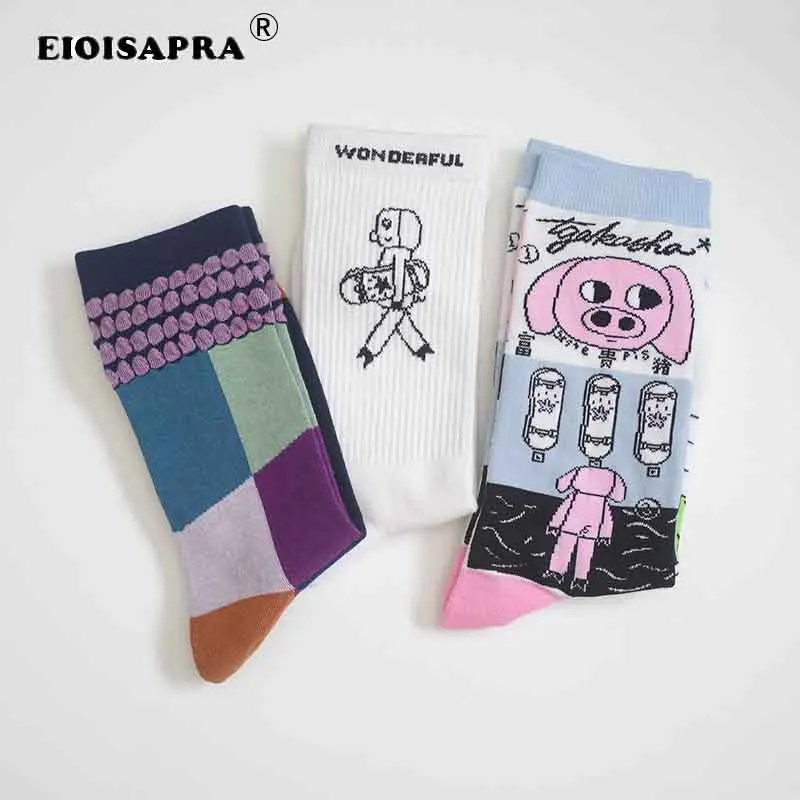 Оригинальные хлопковые носки с рисунками из мультфильмов; необычные забавные носки; повседневные носки с милой Свинкой; 5 цветов; креативные носки для мужчин и женщин