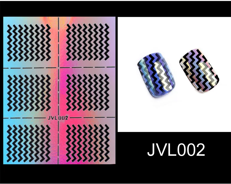 Лазерные полые виниловые наклейки для ногтей наклейки-трафарет руководство по переводу шаблон Сердце Звезда рыба дизайн ногтей наклейки ногтевая декоративная наклейка - Цвет: 002